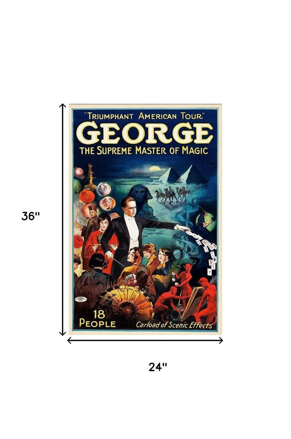George The Supreme Master Vintage Magic Unframed Print Wall Art - Homeroots - Flyclothing LLC
