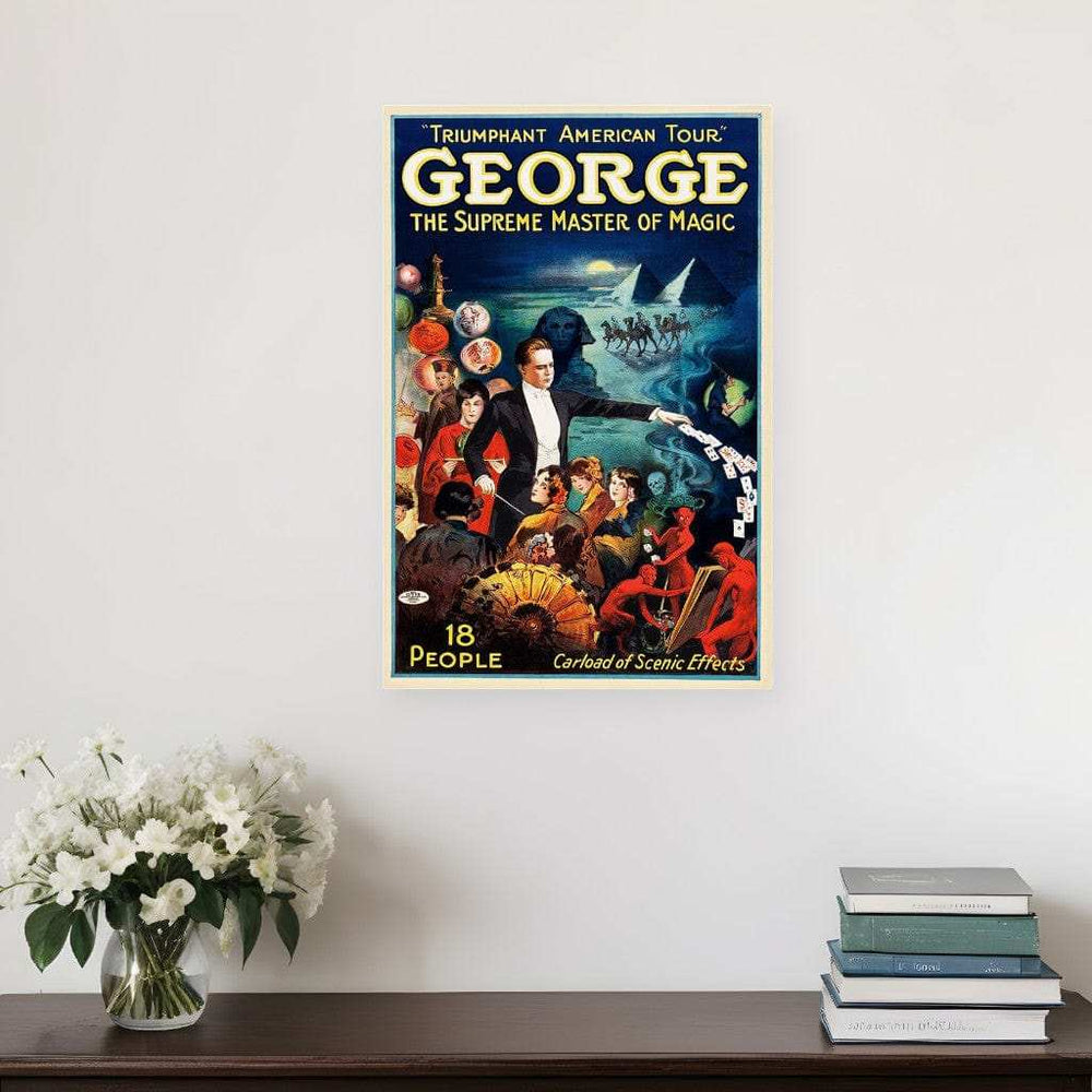 George The Supreme Master Vintage Magic Unframed Print Wall Art - Homeroots - Flyclothing LLC