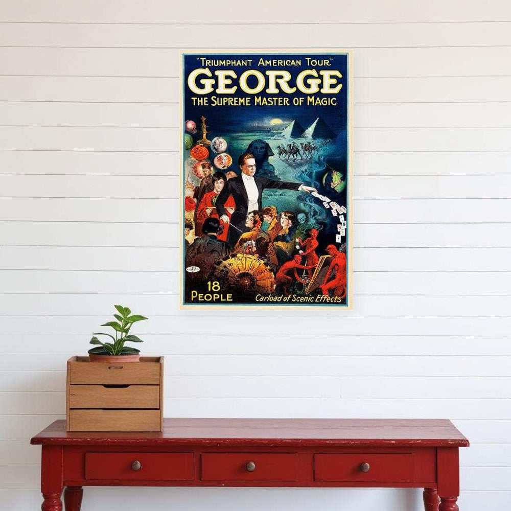 George The Supreme Master Vintage Magic Unframed Print Wall Art - Homeroots - Flyclothing LLC