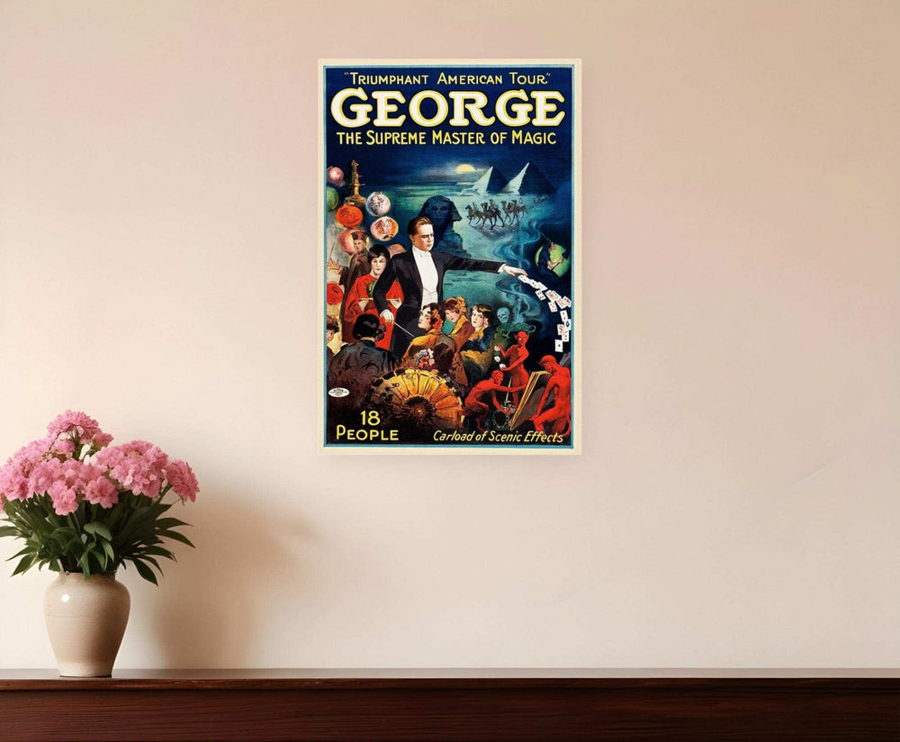 George The Supreme Master Vintage Magic Unframed Print Wall Art - Homeroots - Flyclothing LLC
