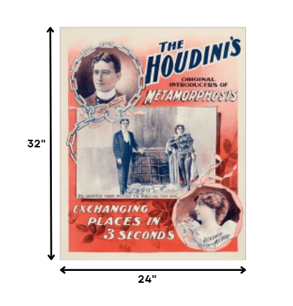 The Houdini's Metamorphosis Vintage Magic Unframed Print Wall Art - Homeroots - Flyclothing LLC