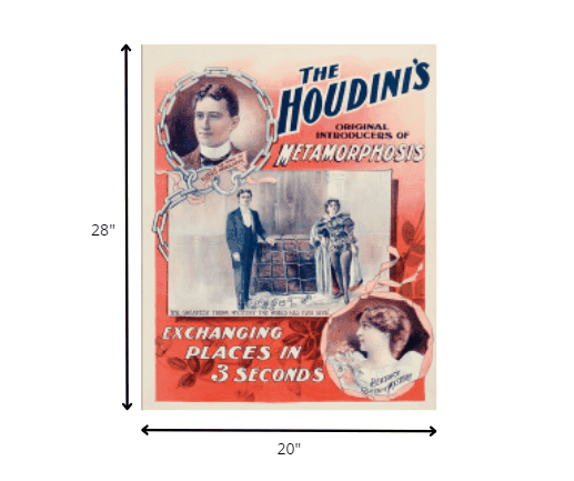 The Houdini's Metamorphosis Vintage Magic Unframed Print Wall Art - Homeroots - Flyclothing LLC