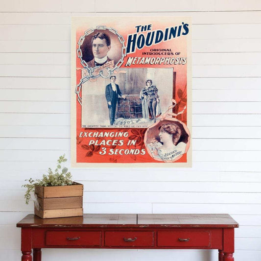 The Houdini's Metamorphosis Vintage Magic Unframed Print Wall Art - Homeroots - Flyclothing LLC