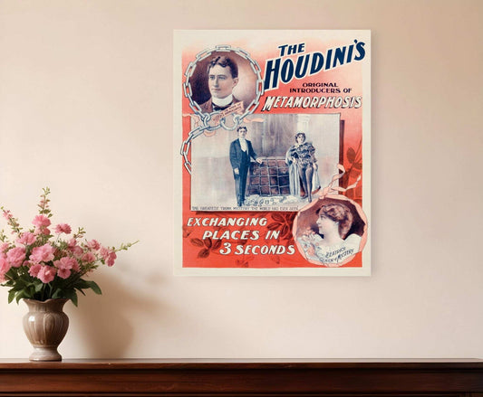 The Houdini's Metamorphosis Vintage Magic Unframed Print Wall Art - Homeroots - Flyclothing LLC