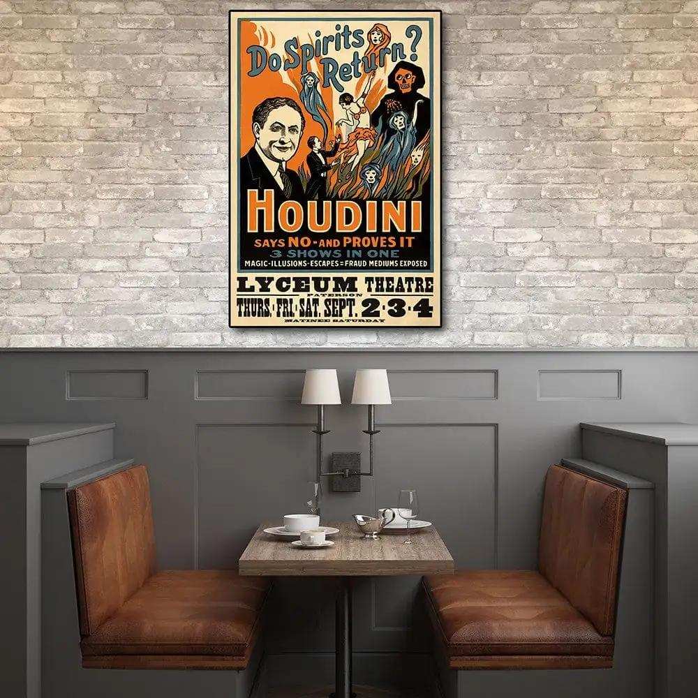 Houdini Spirits Vintage Magic Unframed Print Wall Art - Homeroots - Flyclothing LLC