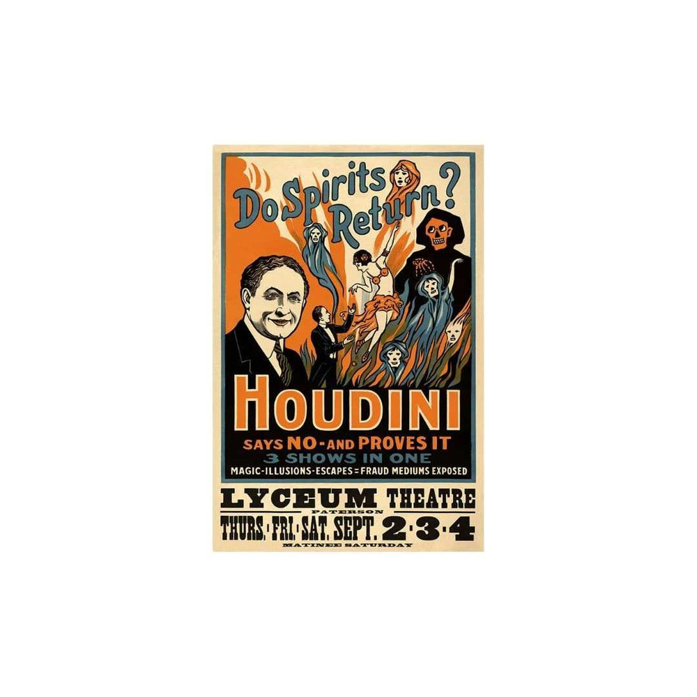 Houdini Spirits Vintage Magic Unframed Print Wall Art - Homeroots - Flyclothing LLC