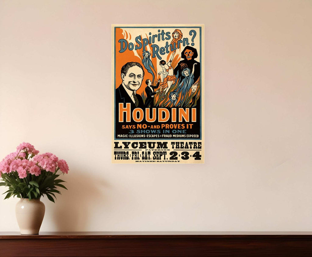Houdini Spirits Vintage Magic Unframed Print Wall Art - Homeroots - Flyclothing LLC