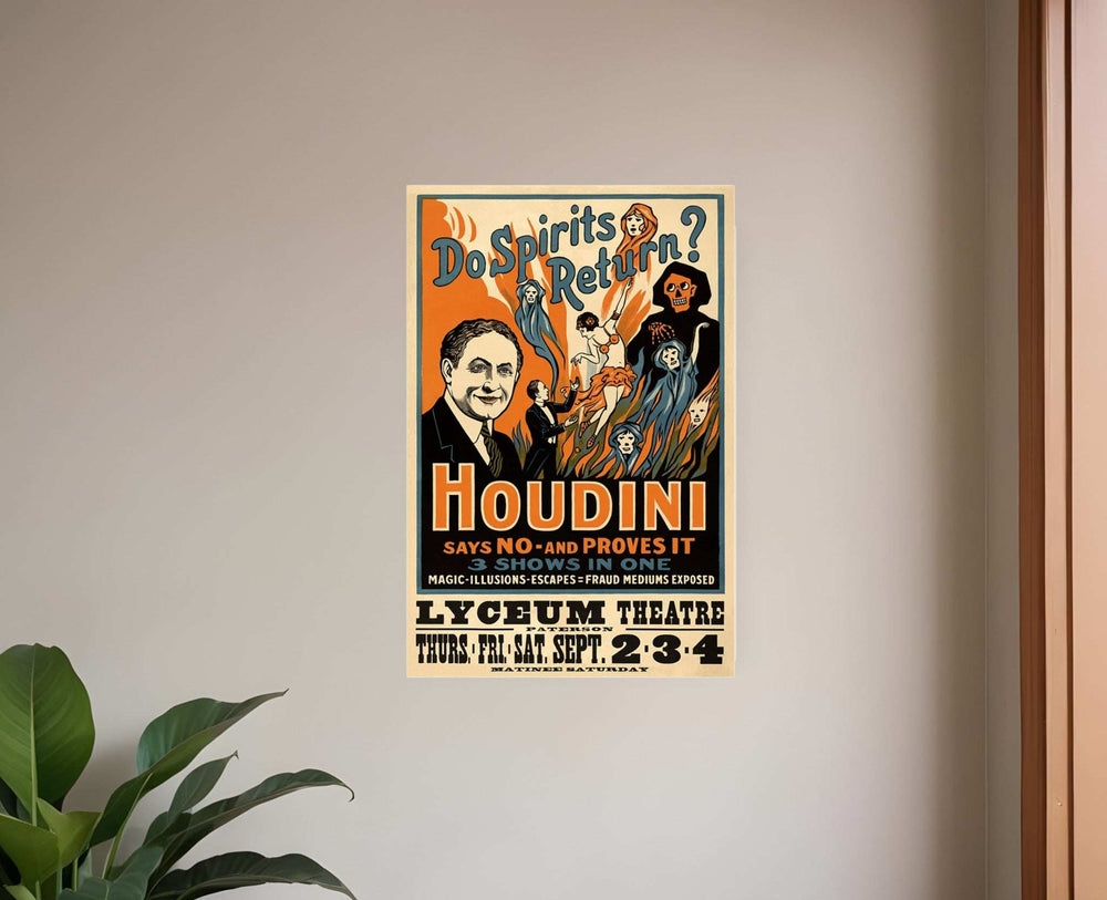 Houdini Spirits Vintage Magic Unframed Print Wall Art - Homeroots - Flyclothing LLC