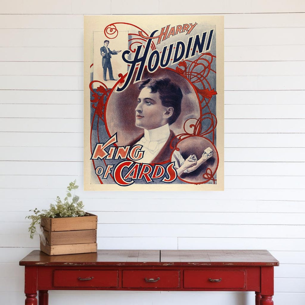24" X 20" Houdini King Of Cards Vintage Magic Poster Wall Art - Homeroots - Flyclothing LLC