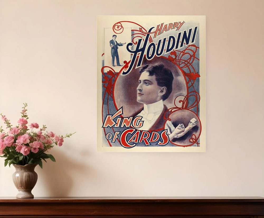 20" X 16" Houdini King Of Cards Vintage Magic Poster Wall Art - Homeroots - Flyclothing LLC