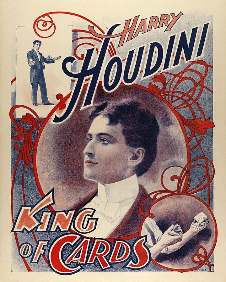 8.5" X 11" Houdini King Of Cards Vintage Magic Poster Wall Art - Homeroots - Flyclothing LLC
