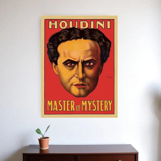 24" X 32" Houdini Master Of Mystery Vintage Magic Poster Wall Art - Homeroots