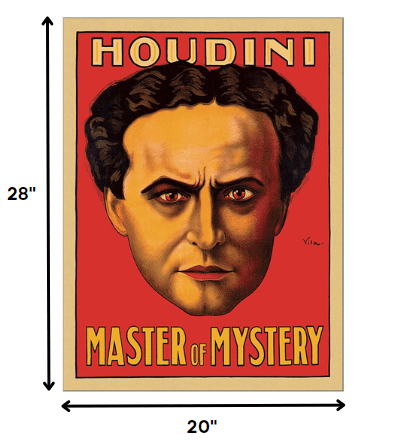 20" X 28" Houdini Master Of Mystery Vintage Magic Poster Wall Art - Homeroots - Flyclothing LLC