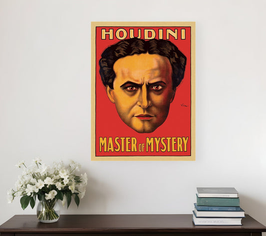 20" X 28" Houdini Master Of Mystery Vintage Magic Poster Wall Art - Homeroots