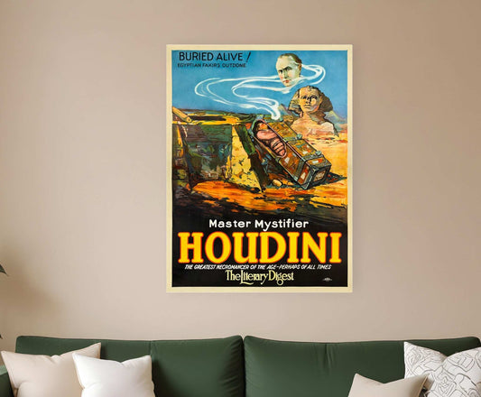 Master Mystifier Houdini Vintage Magic Unframed Print Wall Art - Homeroots - Flyclothing LLC
