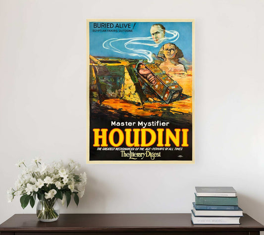 Master Mystifier Houdini Vintage Magic Unframed Print Wall Art - Homeroots - Flyclothing LLC