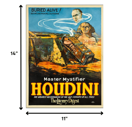 Master Mystifier Houdini Vintage Magic Unframed Print Wall Art - Homeroots - Flyclothing LLC