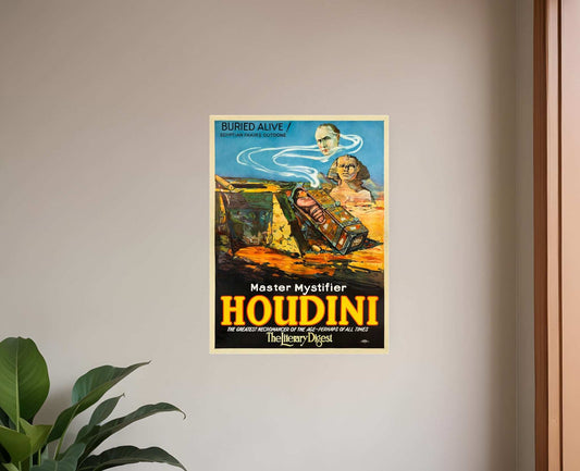 Master Mystifier Houdini Vintage Magic Unframed Print Wall Art - Homeroots - Flyclothing LLC