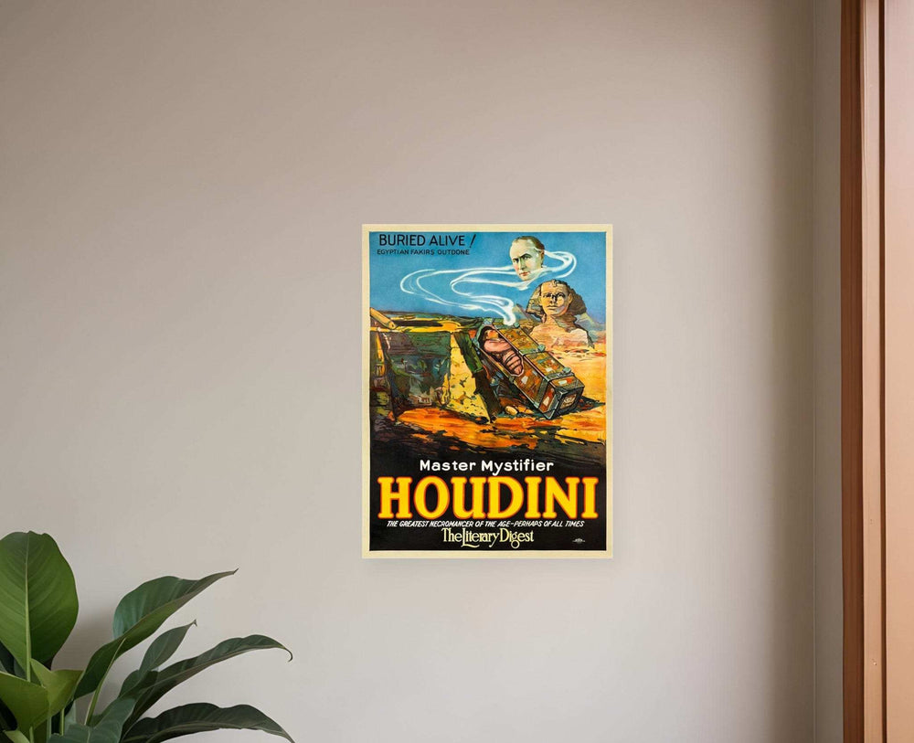 Houdini Master Mystifier Vintage Magic Unframed Print Wall Art - Homeroots - Flyclothing LLC