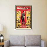 24" X 36" Houdini Handcuff King Vintage Magic Poster Wall Art - Homeroots - Flyclothing LLC