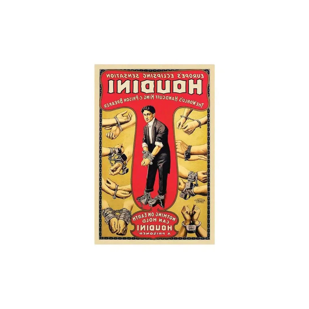 20" X 30" Houdini Handcuff King Vintage Magic Poster Wall Art - Homeroots - Flyclothing LLC