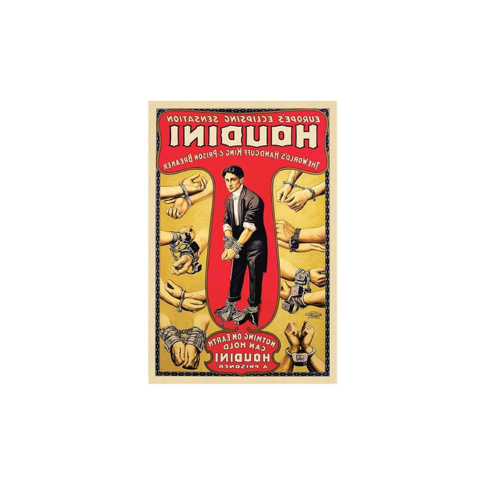 9" X 12" Houdini Handcuff King Vintage Magic Poster Wall Art - Homeroots - Flyclothing LLC