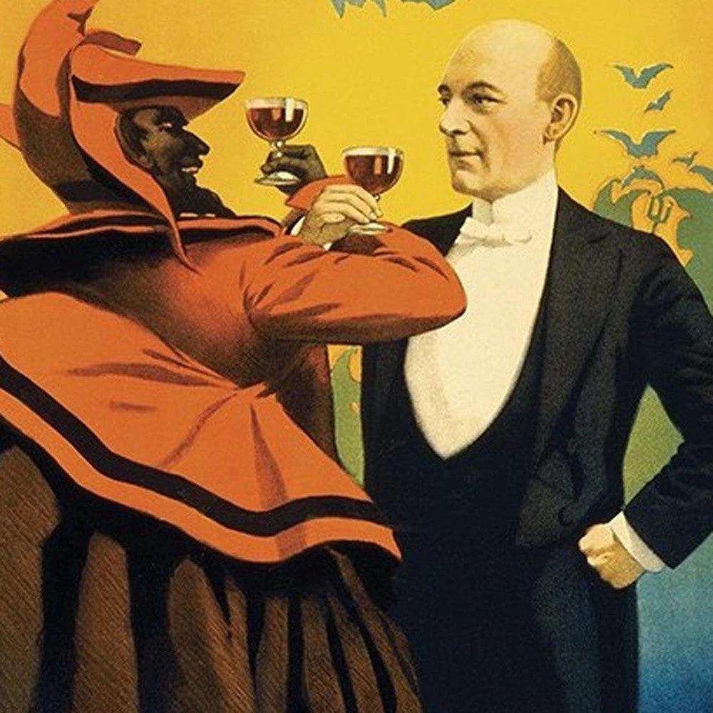 Kellar Having Drinks With The Devil Vintage Magic Unframed Print Wall Art - Homeroots - Flyclothing LLC