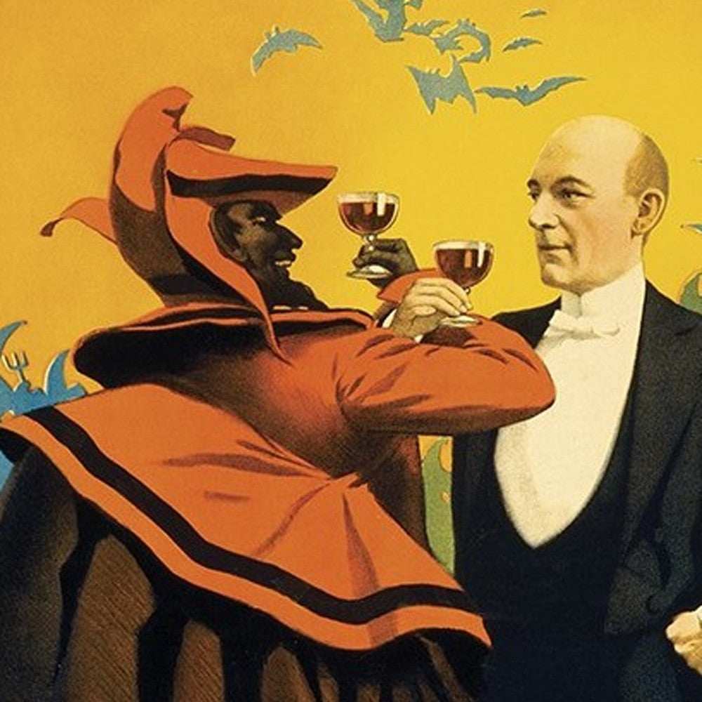 Kellar Having Drinks With The Devil Vintage Magic Unframed Print Wall Art - Homeroots - Flyclothing LLC