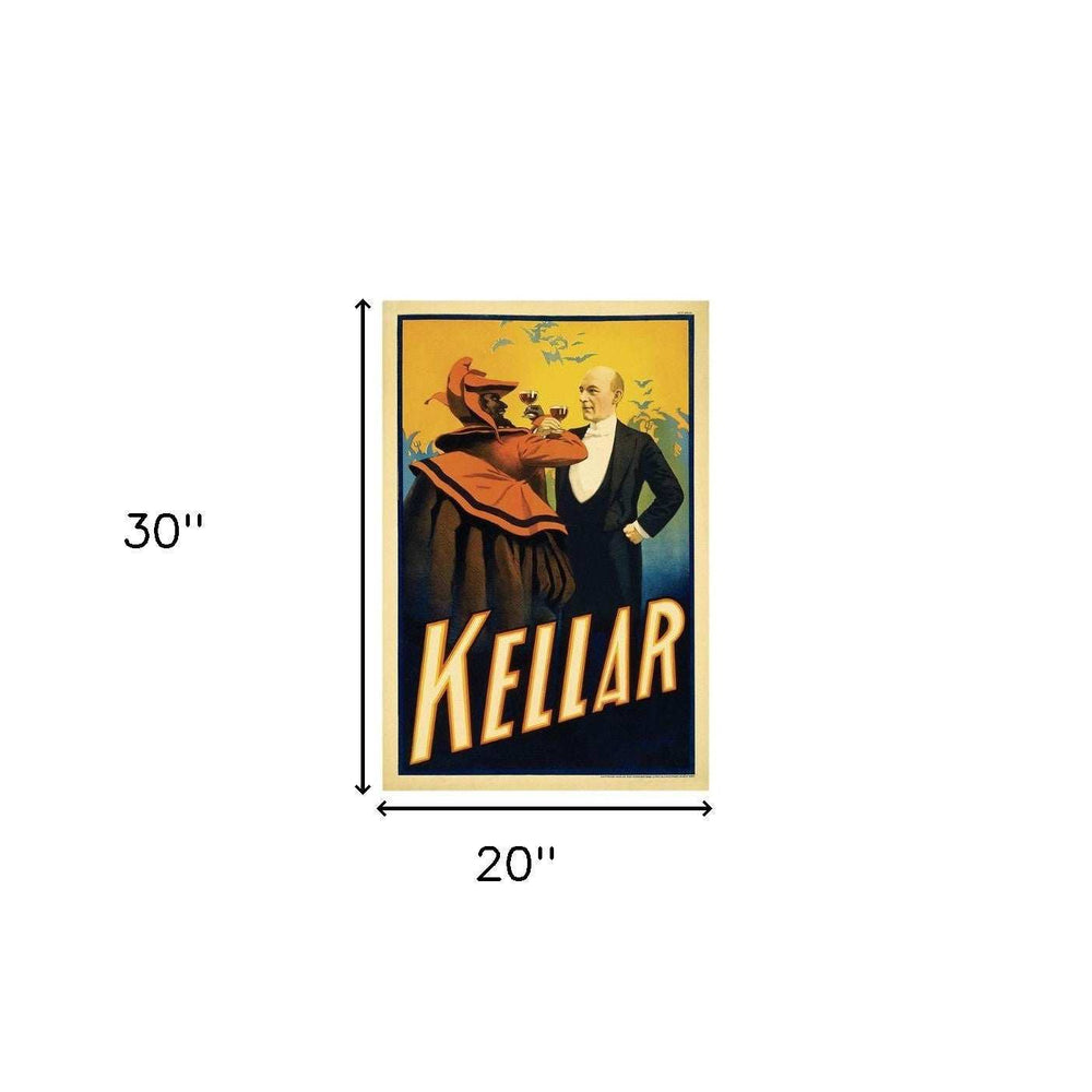 Kellar Having Drinks With The Devil Vintage Magic Unframed Print Wall Art - Homeroots - Flyclothing LLC