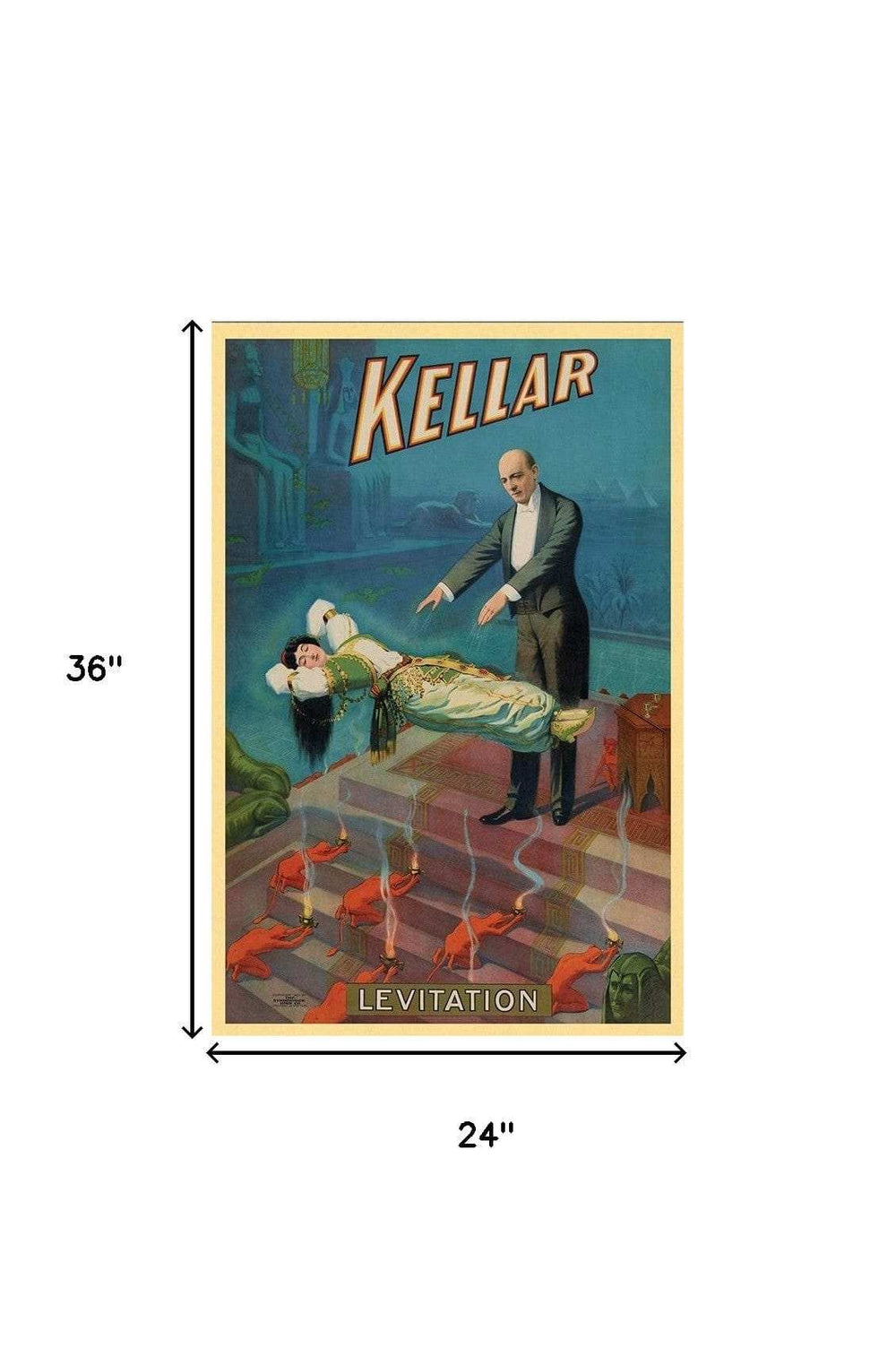 Kellar Levitation Vintage Magic Unframed Print Wall Art - Homeroots - Flyclothing LLC