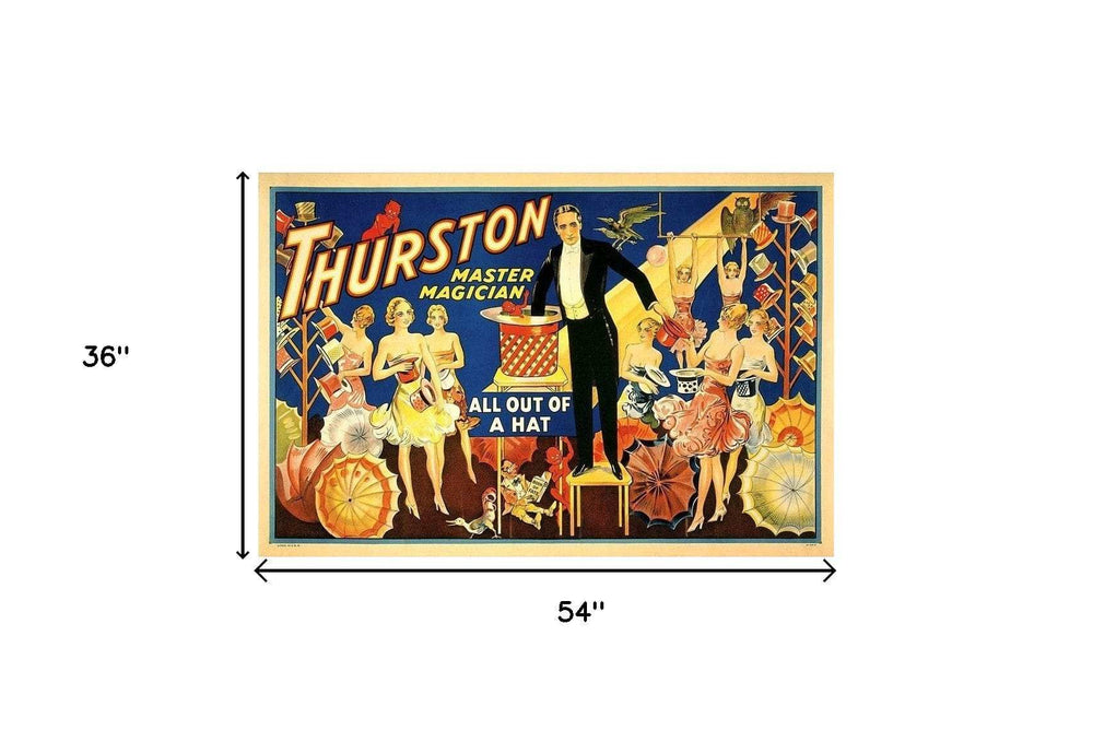 Thurston Out Of A Hat Vintage Magic Unframed Print Wall Art - Homeroots - Flyclothing LLC