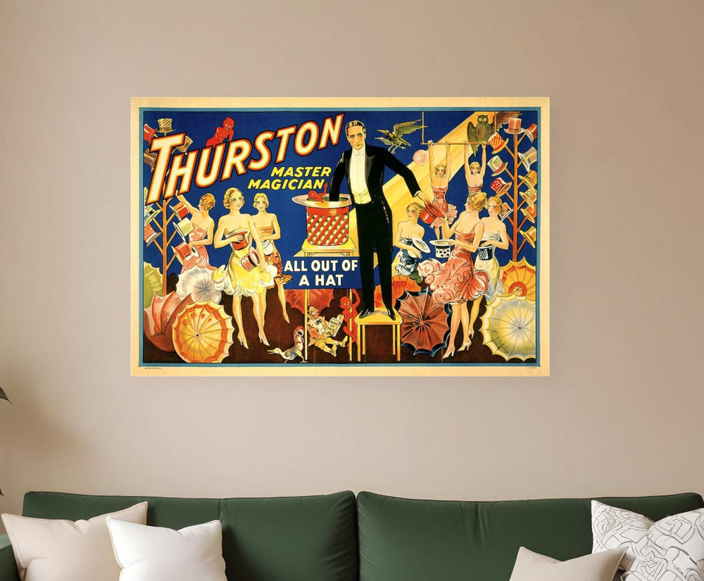 Thurston Out Of A Hat Vintage Magic Unframed Print Wall Art - Homeroots - Flyclothing LLC