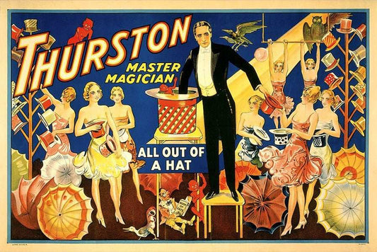 Thurston Out Of A Hat Vintage Magic Unframed Print Wall Art - Homeroots - Flyclothing LLC