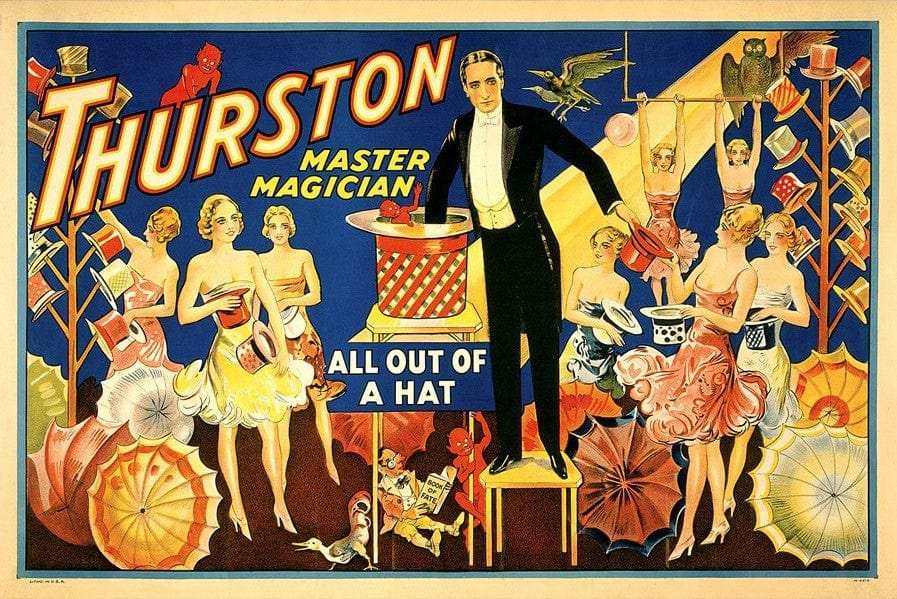 Thurston Out Of A Hat Vintage Magic Unframed Print Wall Art - Homeroots - Flyclothing LLC