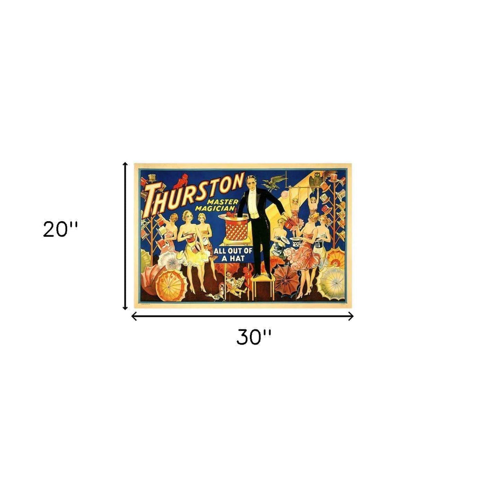 Thurston Out Of A Hat Vintage Magic Unframed Print Wall Art - Homeroots - Flyclothing LLC