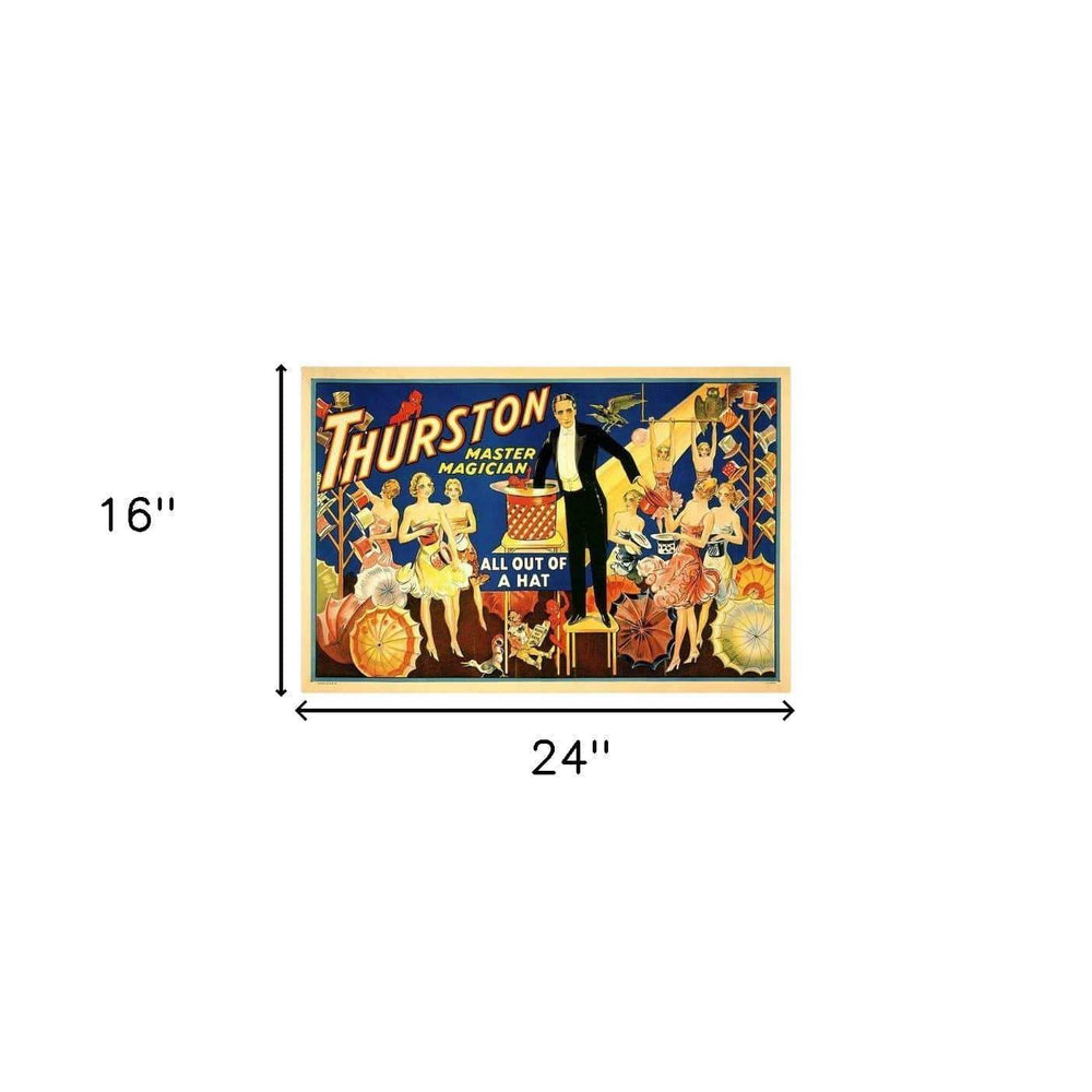 Thurston Out Of A Hat Vintage Magic Unframed Print Wall Art - Homeroots - Flyclothing LLC
