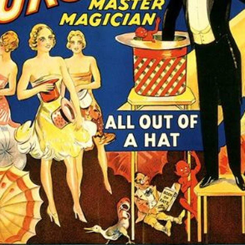 Thurston Out Of A Hat Vintage Magic Unframed Print Wall Art - Homeroots - Flyclothing LLC