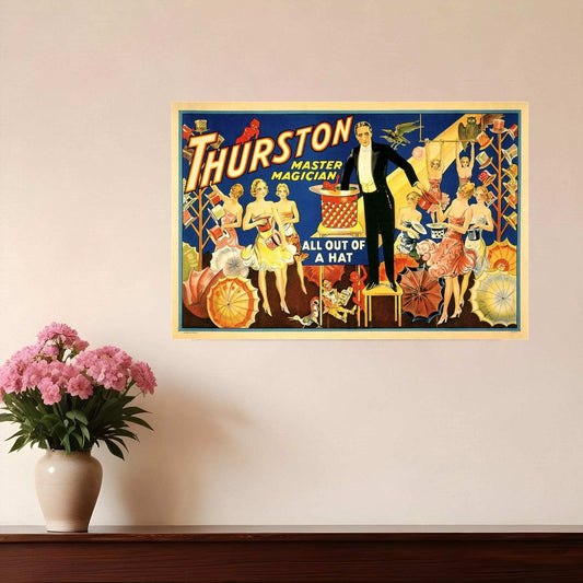 Thurston Out Of A Hat Vintage Magic Unframed Print Wall Art - Homeroots - Flyclothing LLC