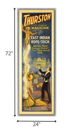24" X 72" Thurston Rope Trick Vintage Magic Poster Wall Art - Homeroots - Flyclothing LLC