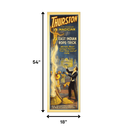 18" X 54" Thurston Rope Trick Vintage Magic Poster Wall Art - Homeroots - Flyclothing LLC