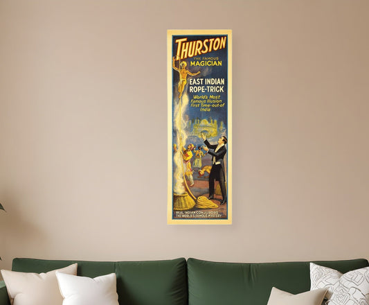 18" X 54" Thurston Rope Trick Vintage Magic Poster Wall Art - Homeroots