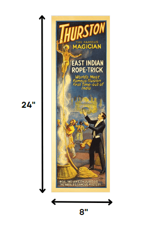 8" X 24" Thurston Rope Trick Vintage Magic Poster Wall Art - Homeroots - Flyclothing LLC