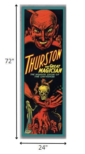 24" X 72" Thurston The Great Wonder Show Vintage Magic Poster Wall Art - Homeroots - Flyclothing LLC