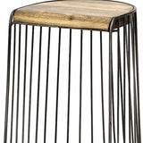 29" Light Brown Iron Backless Bar Chair - Homeroots