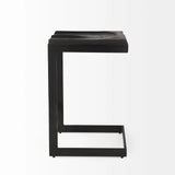 26" Black Solid Wood And Metal Backless Counter Height Bar Chair - Homeroots