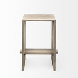 29" Brown Solid and Manufactured Wood Backless Counter Height Bar Chair - Homeroots