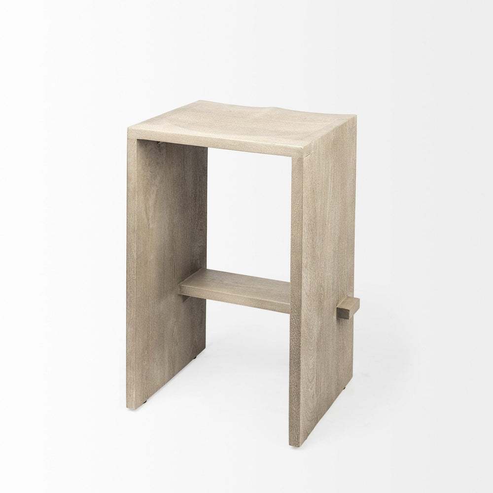 29" Brown Solid and Manufactured Wood Backless Counter Height Bar Chair - Homeroots