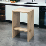 26" Brown Solid and Manufactured Wood Backless Counter Height Bar Chair - Homeroots