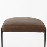 29" Medium Brown Iron Backless Bar Chair - Homeroots