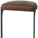 35" Medium Brown Iron Backless Bar Chair - Homeroots